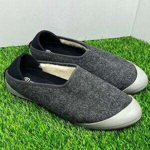 Mahabis Classic Grey Wool Felt Slippers Men EU42 US 8.5-9 Slip On Cozy Warm